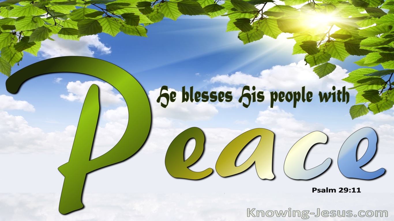 Psalm 29:11 He Blesses His People With Peace (white)